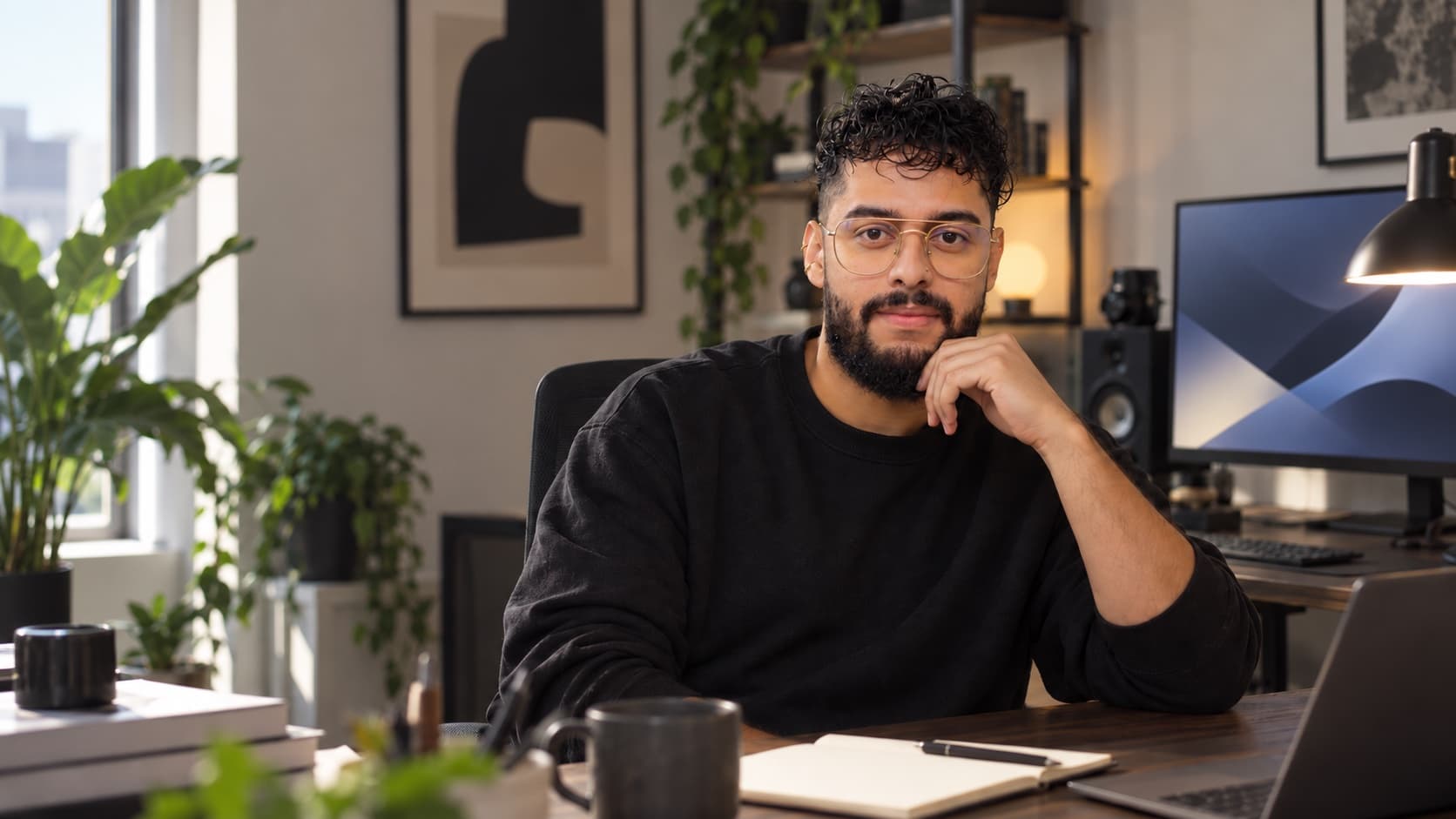 Jason Chinchilla in his creative workspace
